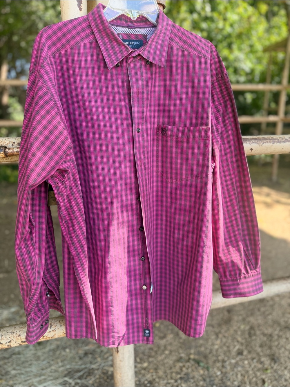 Ariat Men’s western cowboy Red Plaid Button-Down Shirt